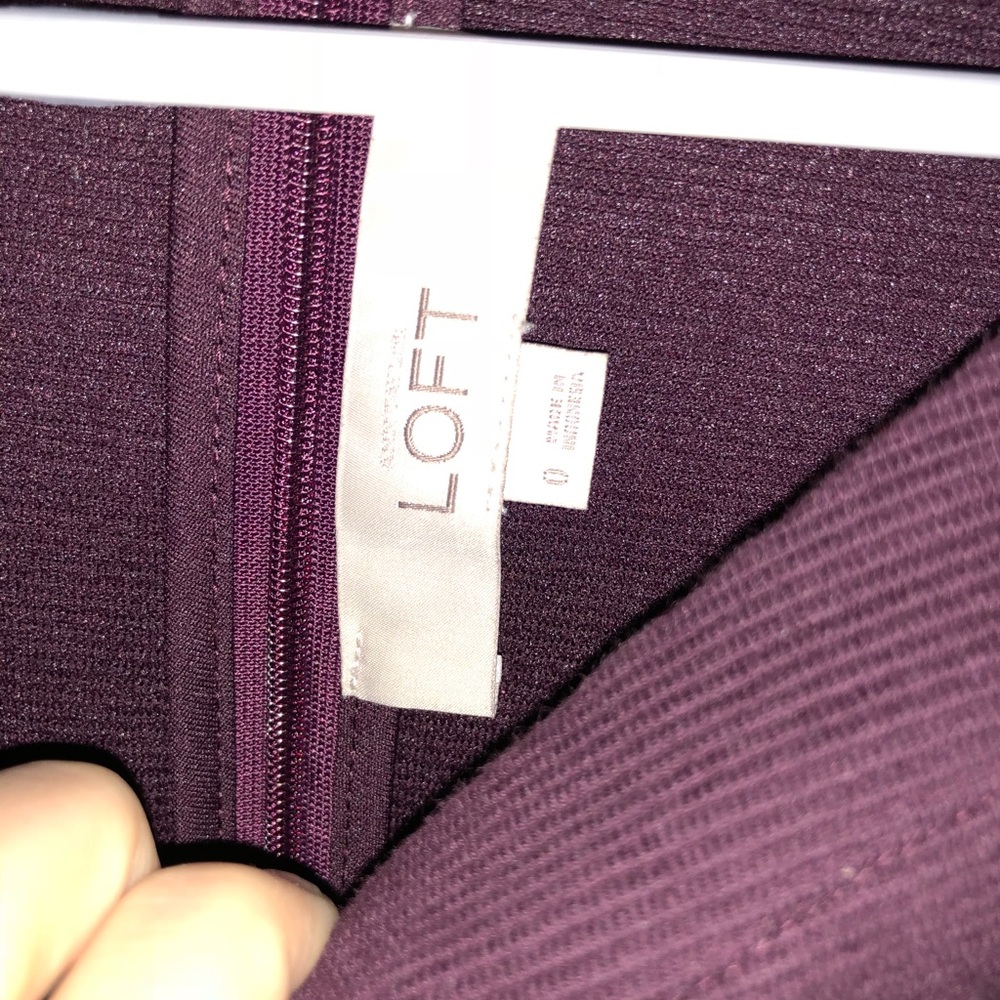LOFT Burgundy Skater Dress, Size 0 Regular - Picture 3 of 5